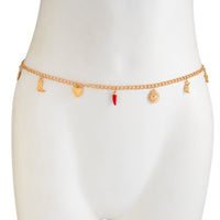 Thumbnail for Trendy Enamel Chili Sun Moon Heart Charm Waist Chain - ArtGalleryZen