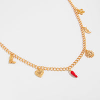 Thumbnail for Trendy Enamel Chili Sun Moon Heart Charm Waist Chain - ArtGalleryZen