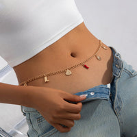 Thumbnail for Trendy Enamel Chili Sun Moon Heart Charm Waist Chain - ArtGalleryZen