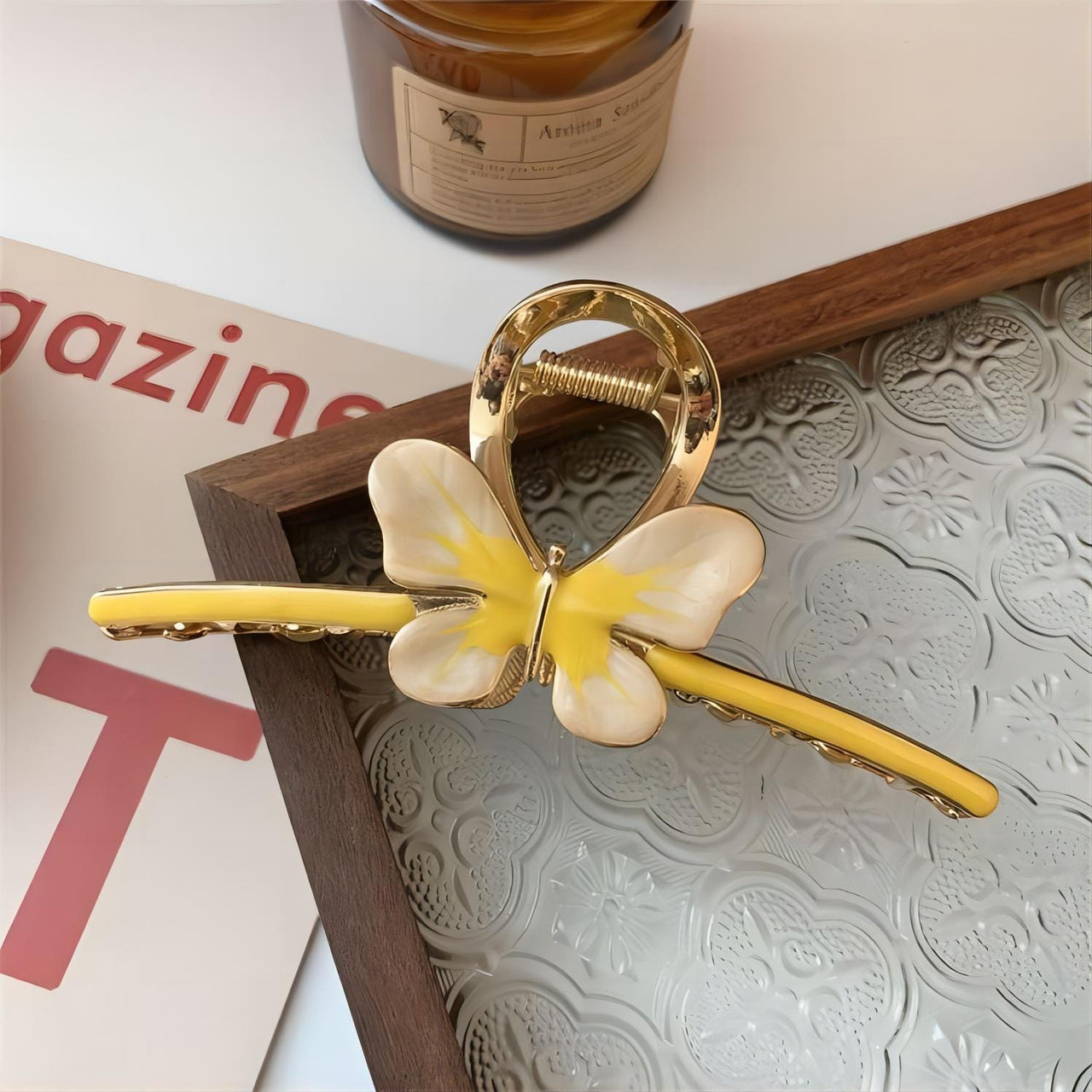 Trendy Enamel Colorful Butterfly Claw Clip Hair Clip - ArtGalleryZen