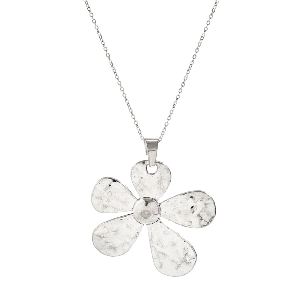 Trendy Five-Pedal Flower Cable Chain Necklace - ArtGalleryZen