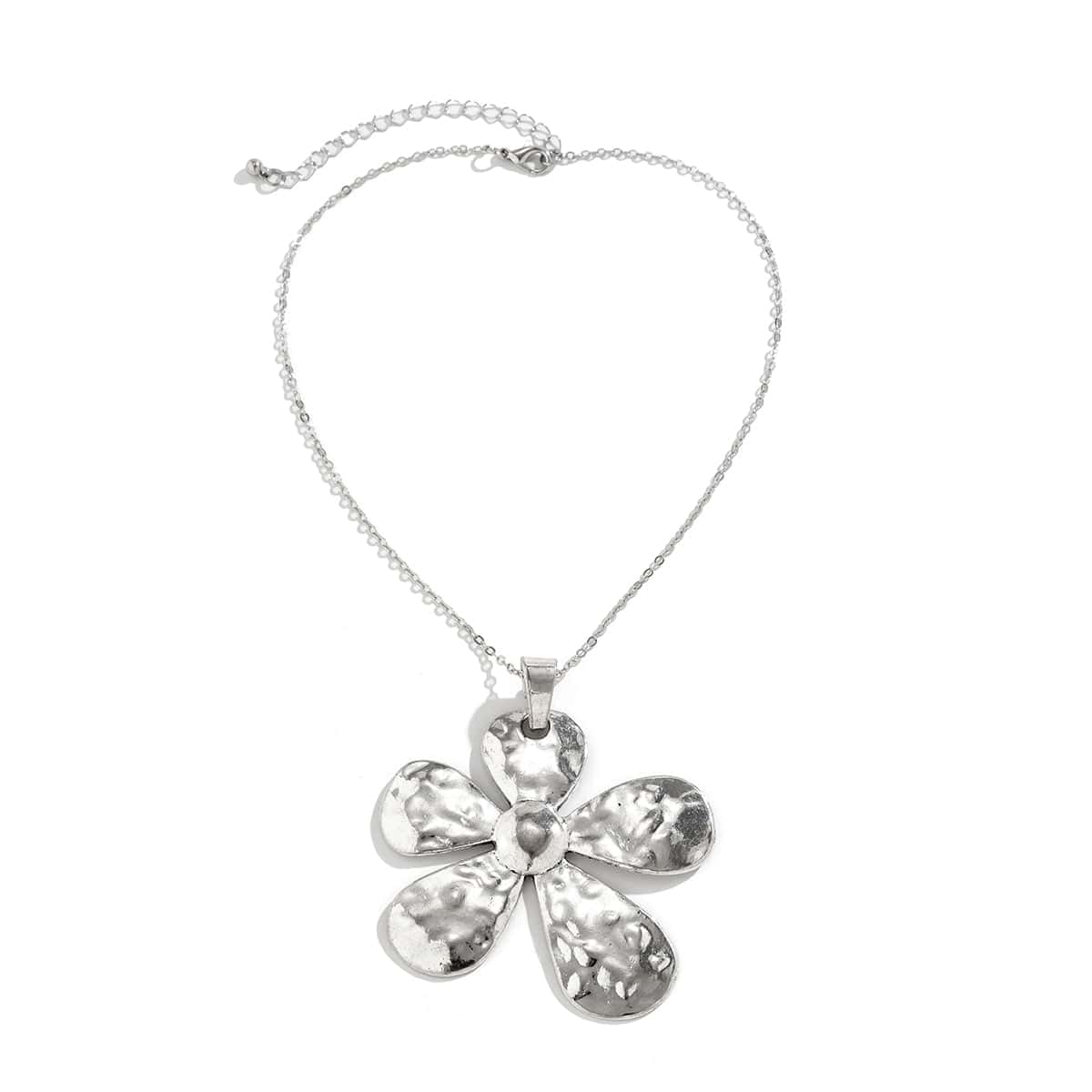 Trendy Five-Pedal Flower Cable Chain Necklace - ArtGalleryZen