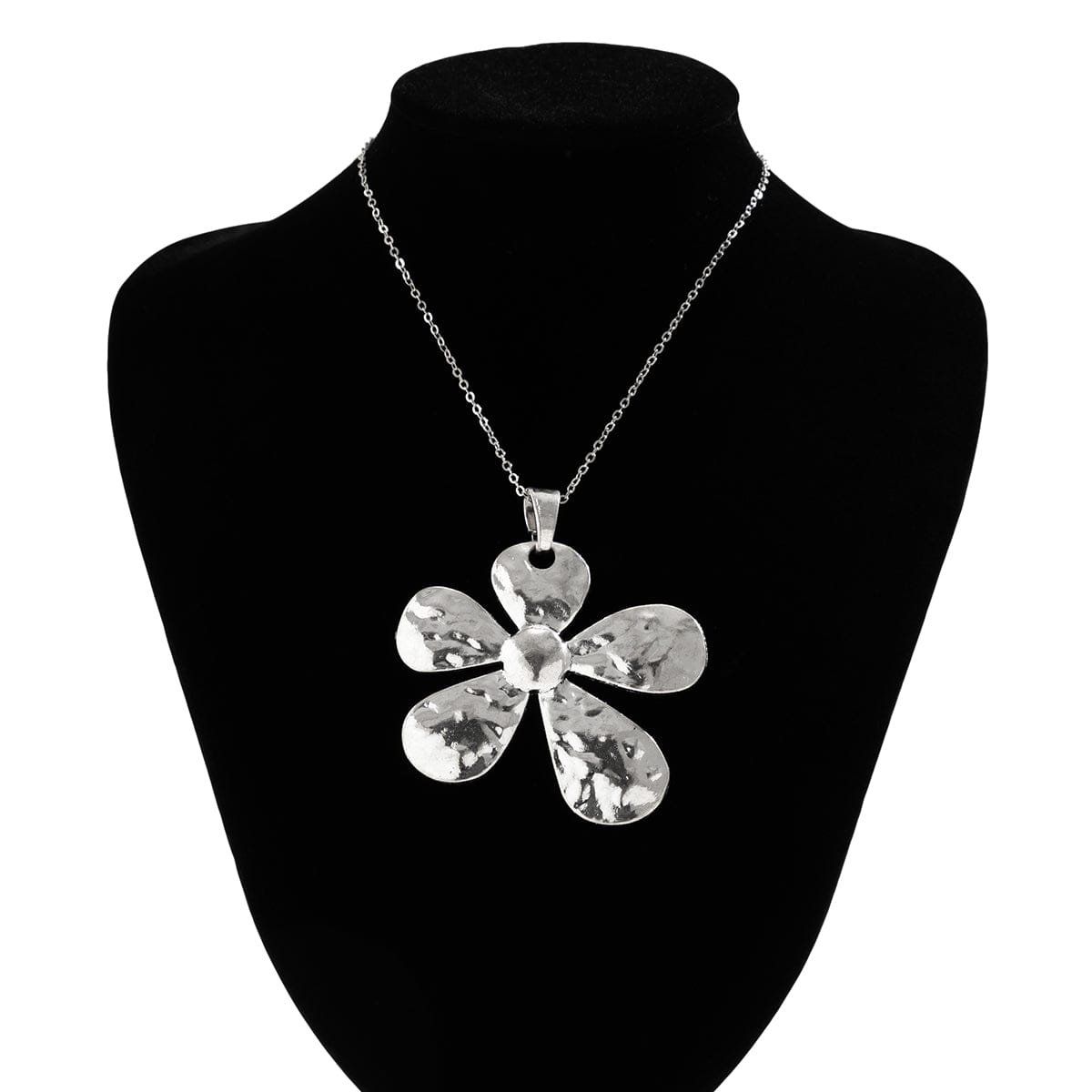 Trendy Five-Pedal Flower Cable Chain Necklace - ArtGalleryZen