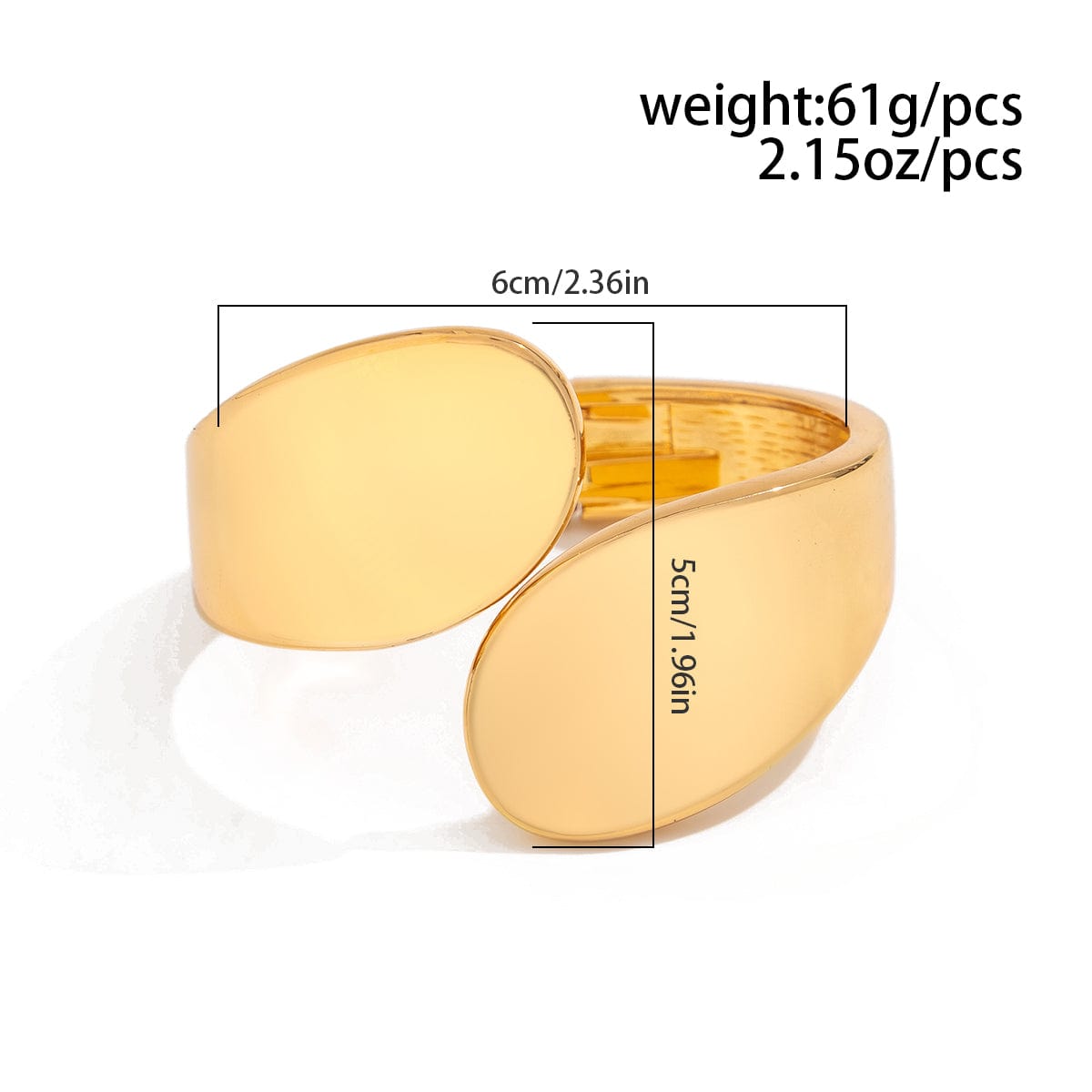 Trendy Geometric Glossy Open Bangle Bracelet - ArtGalleryZen