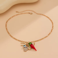 Thumbnail for Trendy Glass Chili Evil Eye Lucky Horseshoe Pendant Necklace - ArtGalleryZen