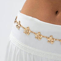 Thumbnail for Trendy Gold Plated Flower Waist Chain - ArtGalleryZen