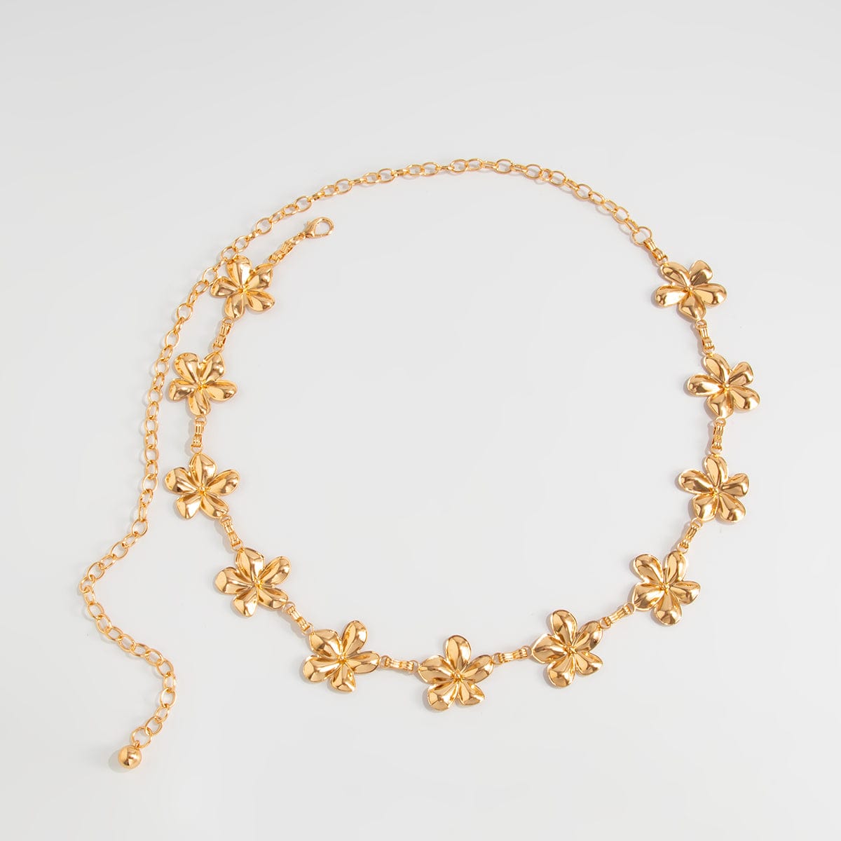 Trendy Gold Plated Flower Waist Chain - ArtGalleryZen