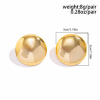 Thumbnail for Trendy Gold Plated Glossy Large Round Earrings - ArtGalleryZen