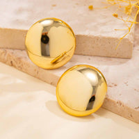 Thumbnail for Trendy Gold Plated Glossy Large Round Earrings - ArtGalleryZen