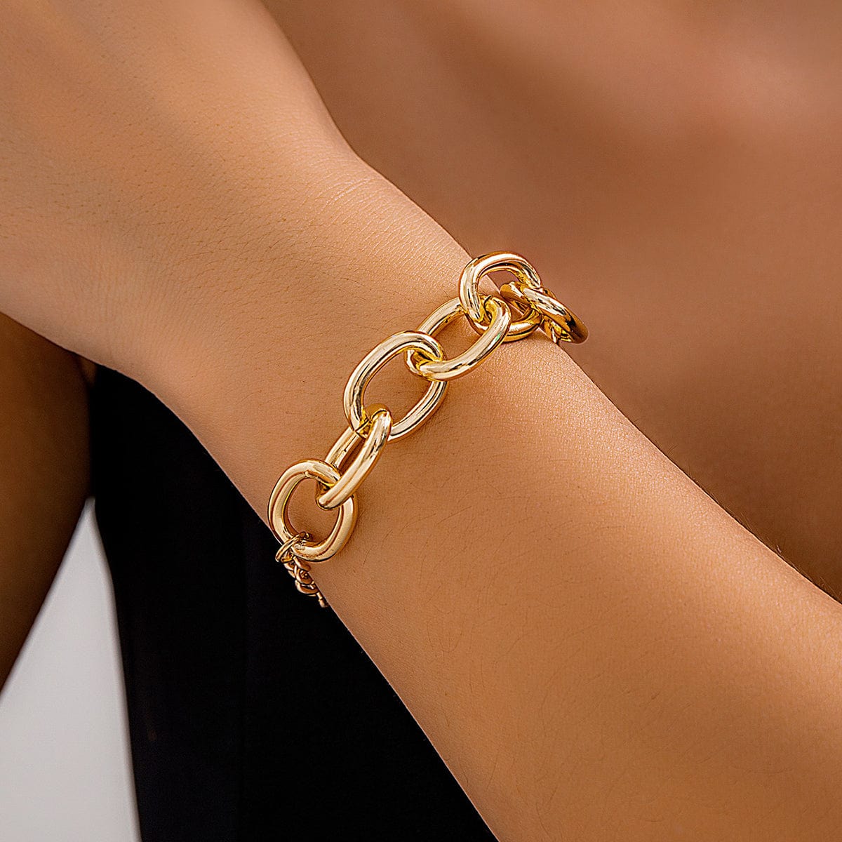 Trendy Gold Silver Plated Cable Chain Bracelet - ArtGalleryZen