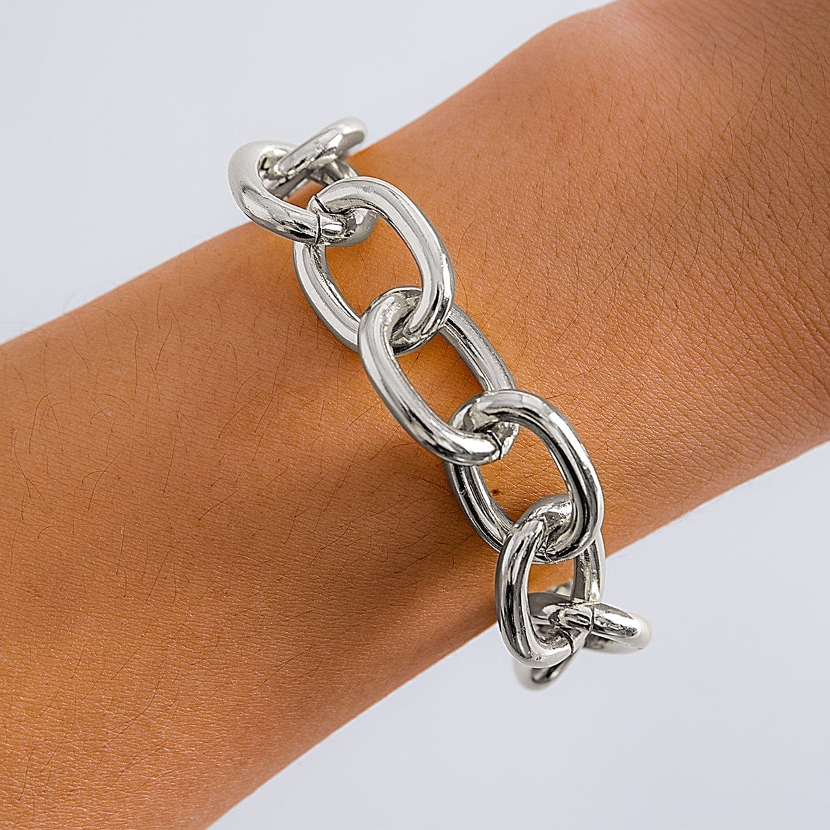 Trendy Gold Silver Plated Cable Chain Bracelet - ArtGalleryZen