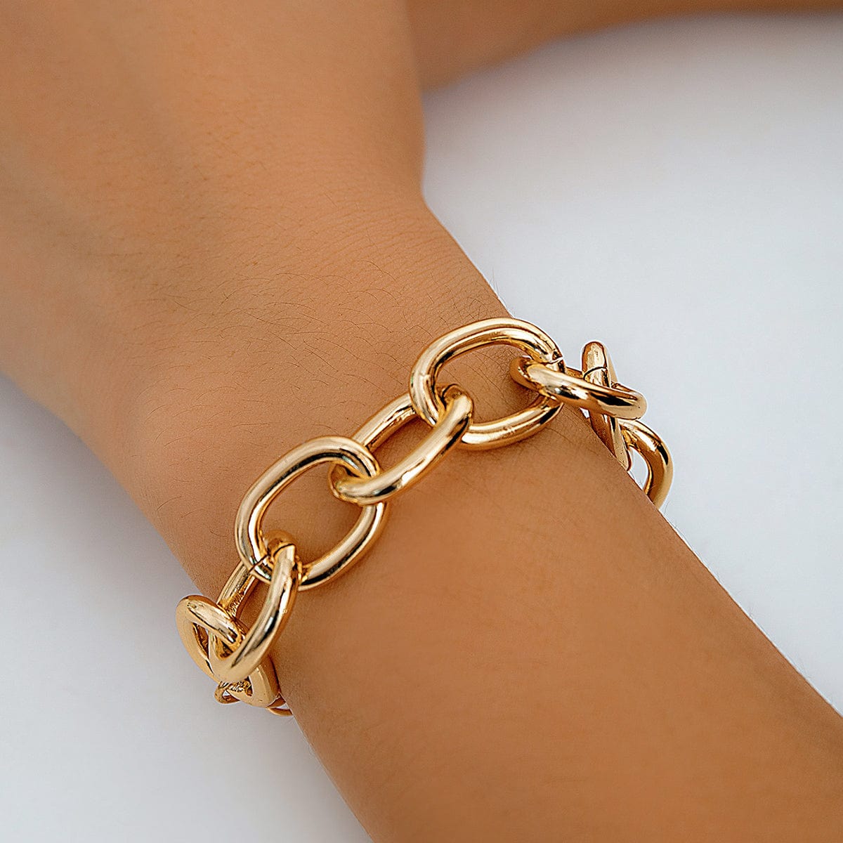 Trendy Gold Silver Plated Cable Chain Bracelet - ArtGalleryZen