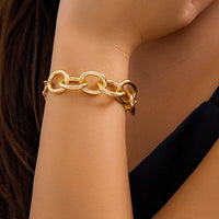 Thumbnail for Trendy Gold Silver Plated Cable Chain Bracelet - ArtGalleryZen