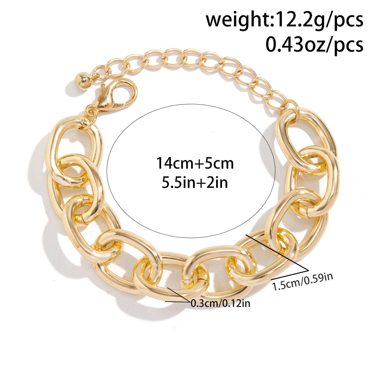 Trendy Gold Silver Plated Cable Chain Bracelet - ArtGalleryZen