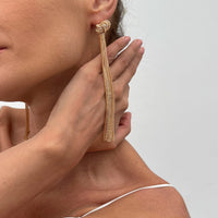 Thumbnail for Trendy Gold Silver Plated Chain Tassel Stud Earrings - ArtGalleryZen