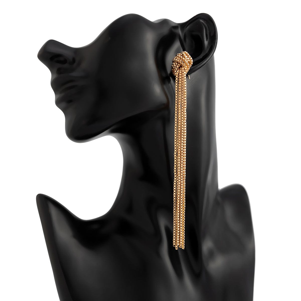 Trendy Gold Silver Plated Chain Tassel Stud Earrings - ArtGalleryZen