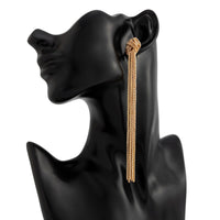 Thumbnail for Trendy Gold Silver Plated Chain Tassel Stud Earrings - ArtGalleryZen