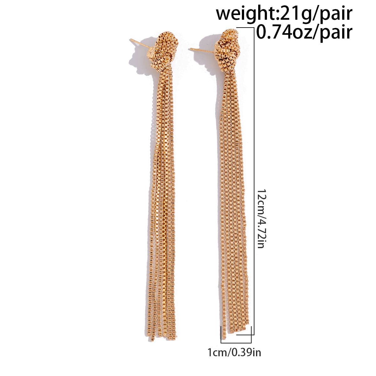 Trendy Gold Silver Plated Chain Tassel Stud Earrings - ArtGalleryZen