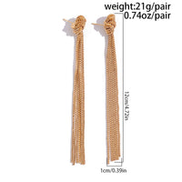 Thumbnail for Trendy Gold Silver Plated Chain Tassel Stud Earrings - ArtGalleryZen