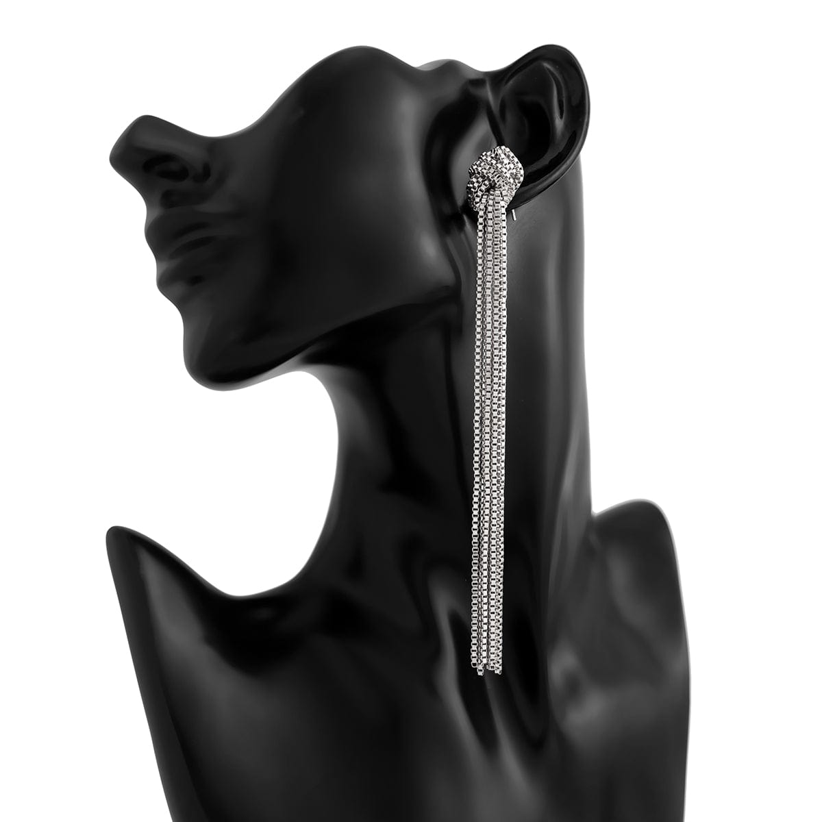 Trendy Gold Silver Plated Chain Tassel Stud Earrings - ArtGalleryZen