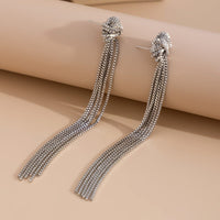 Thumbnail for Trendy Gold Silver Plated Chain Tassel Stud Earrings - ArtGalleryZen