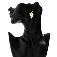 Thumbnail for Trendy Gold Silver Plated Double Heart Dangle Earrings - ArtGalleryZen
