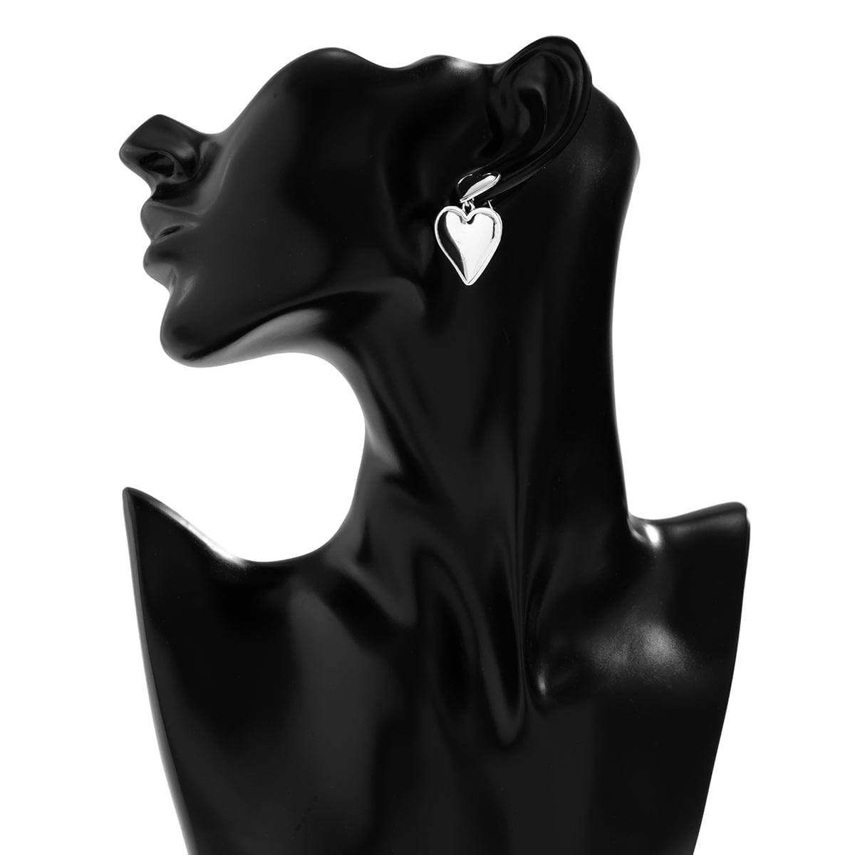 Trendy Gold Silver Plated Double Heart Dangle Earrings - ArtGalleryZen