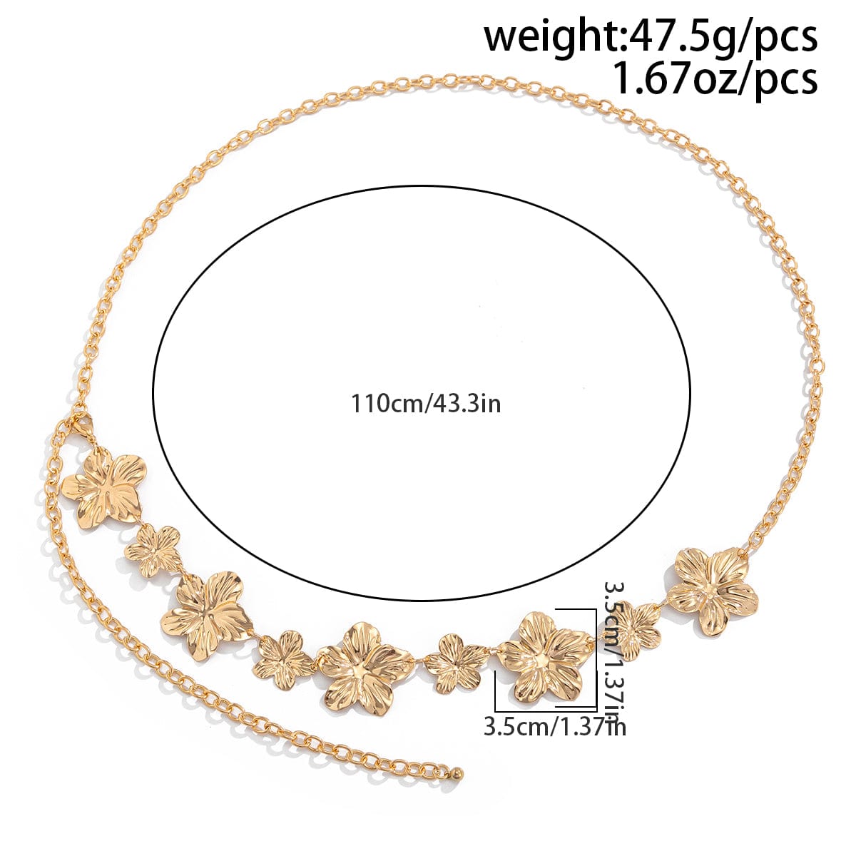 Trendy Gold Silver Plated Flower Waist Chain - ArtGalleryZen