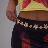 Thumbnail for Trendy Gold Silver Plated Flower Waist Chain - ArtGalleryZen