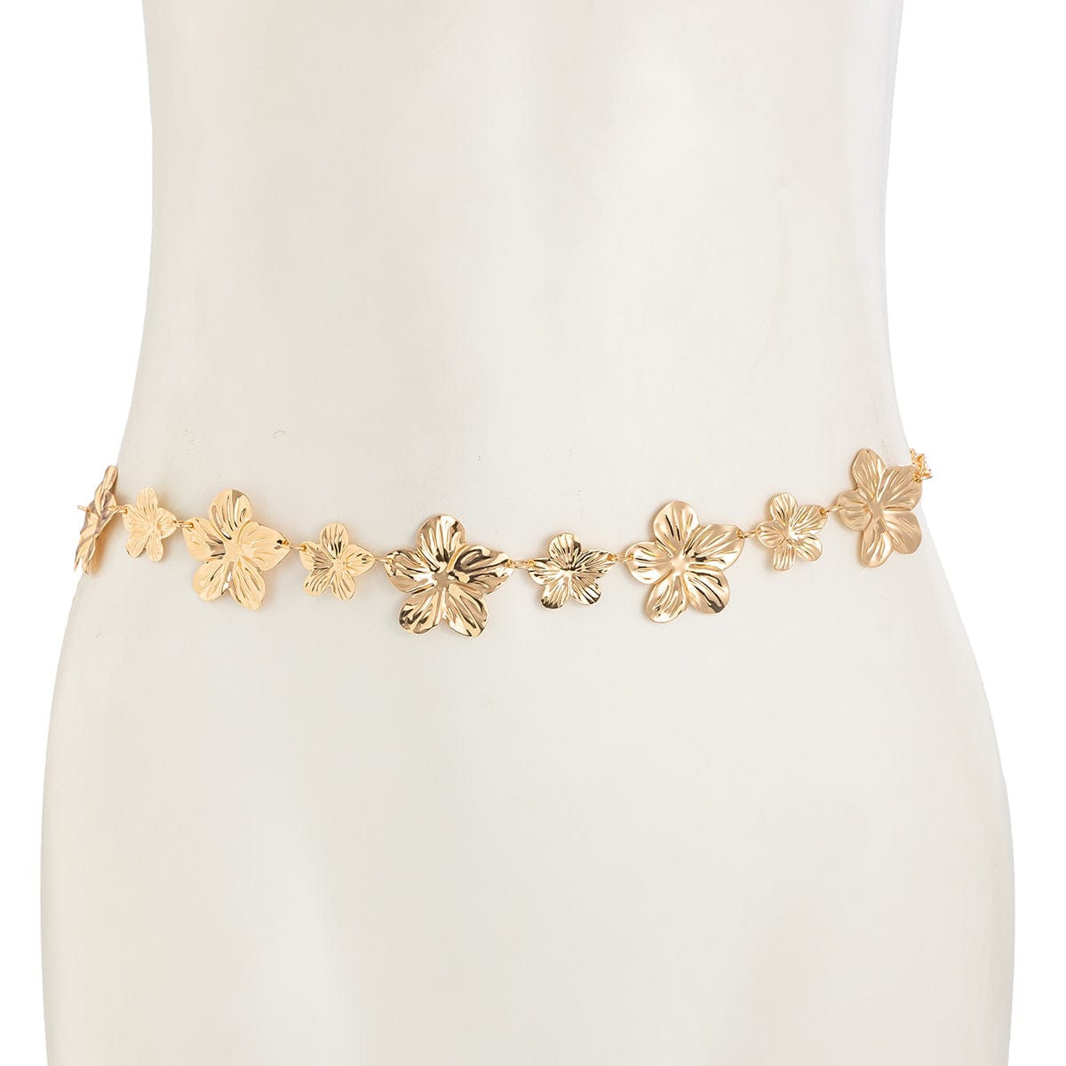 Trendy Gold Silver Plated Flower Waist Chain
