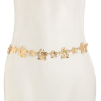 Thumbnail for Trendy Gold Silver Plated Flower Waist Chain