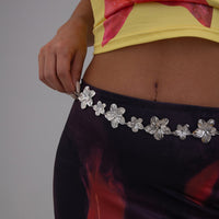 Thumbnail for Trendy Gold Silver Plated Flower Waist Chain