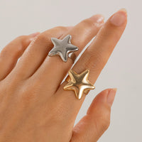 Thumbnail for Trendy Gold Silver Plated Glossy Star Ring