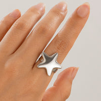 Thumbnail for Trendy Gold Silver Plated Glossy Star Ring