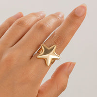 Thumbnail for Trendy Gold Silver Plated Glossy Star Ring