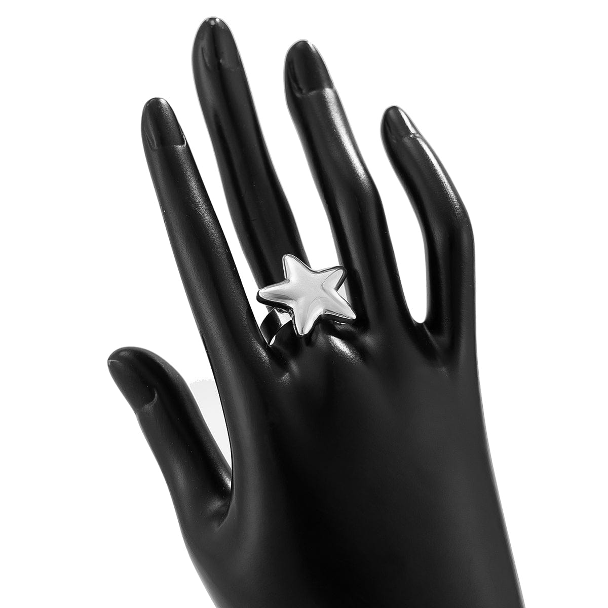 Trendy Gold Silver Plated Glossy Star Ring