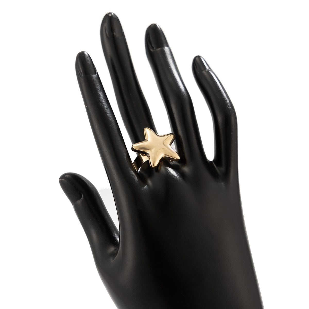 Trendy Gold Silver Plated Glossy Star Ring