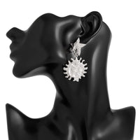 Thumbnail for Trendy Gold Silver Plated Sun Dangle Star Earrings - ArtGalleryZen