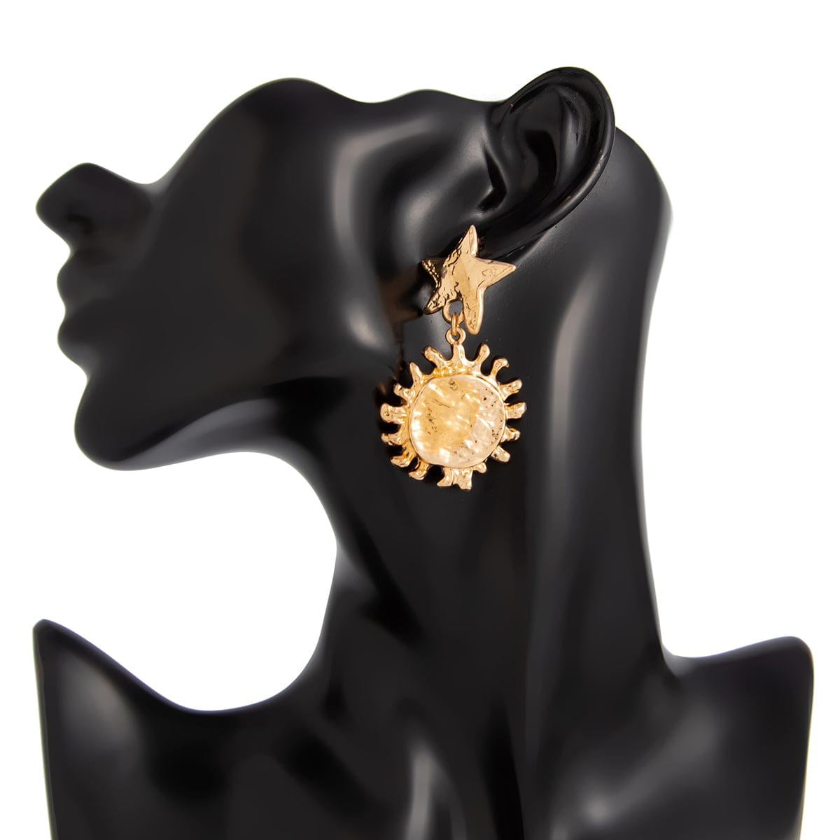 Trendy Gold Silver Plated Sun Dangle Star Earrings - ArtGalleryZen
