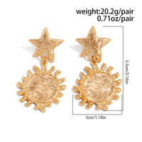 Thumbnail for Trendy Gold Silver Plated Sun Dangle Star Earrings - ArtGalleryZen