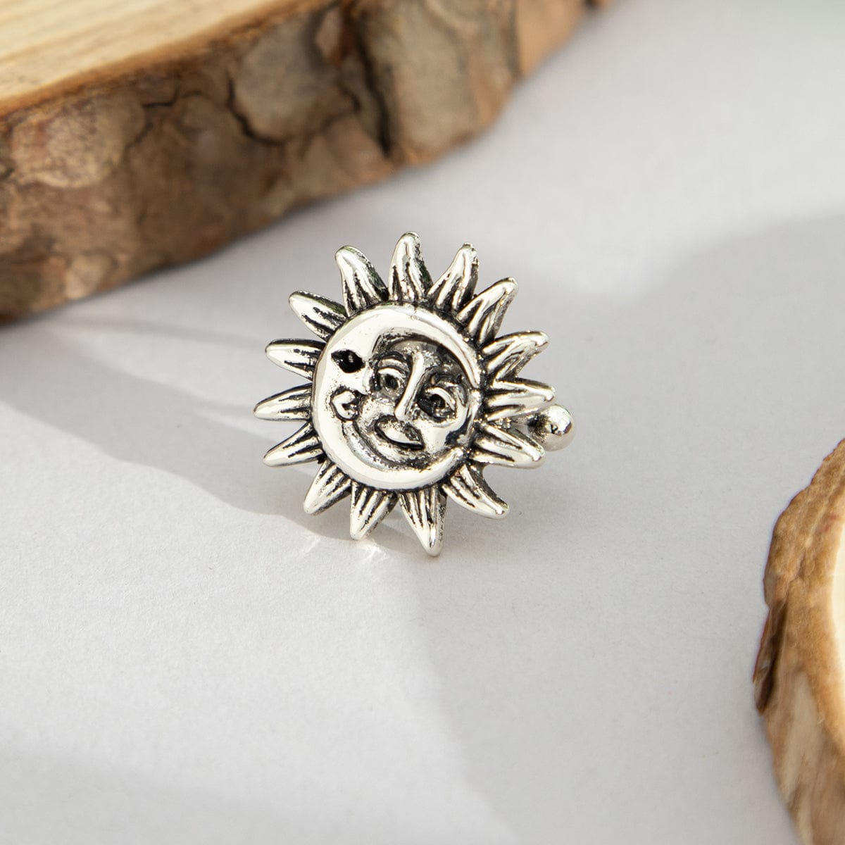 Trendy Gold Silver Plated Sun Ear Cuff Earring - ArtGalleryZen