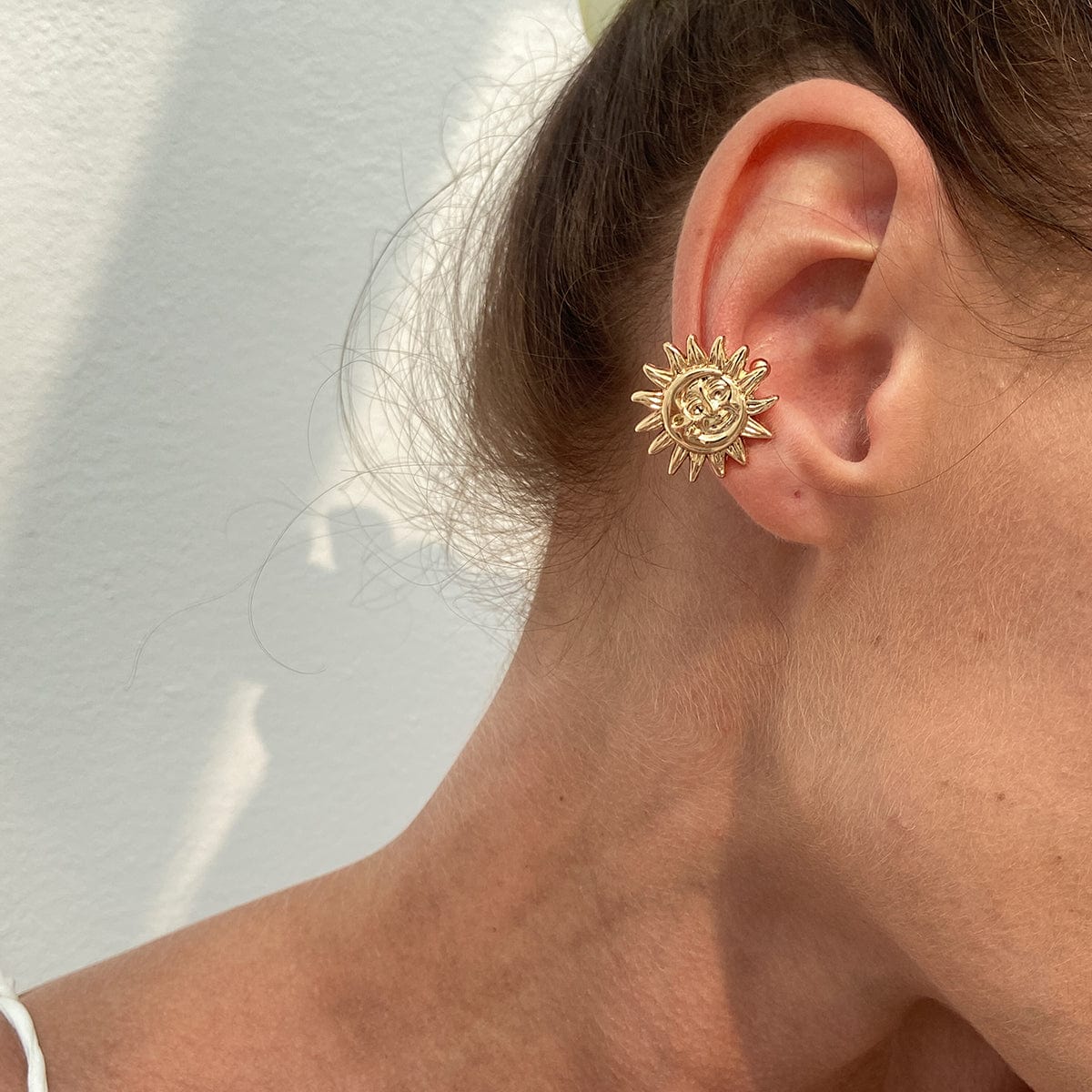 Trendy Gold Silver Plated Sun Ear Cuff Earring - ArtGalleryZen