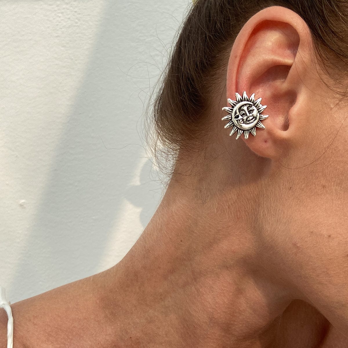 Trendy Gold Silver Plated Sun Ear Cuff Earring - ArtGalleryZen