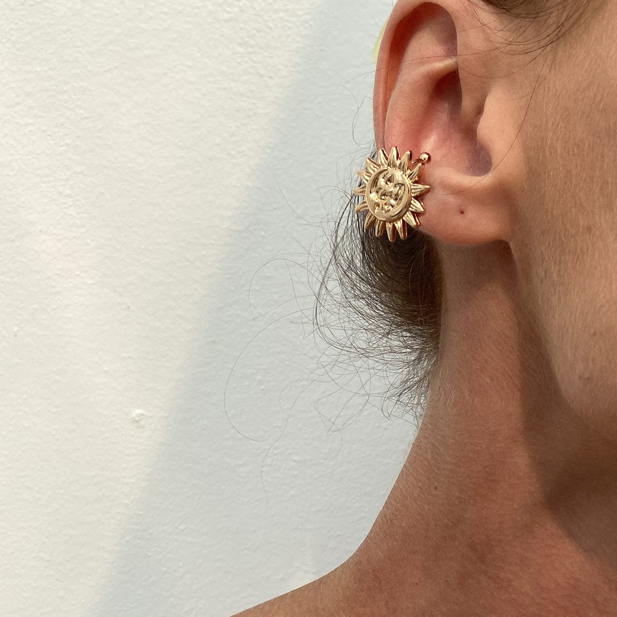 Trendy Gold Silver Plated Sun Ear Cuff Earring - ArtGalleryZen