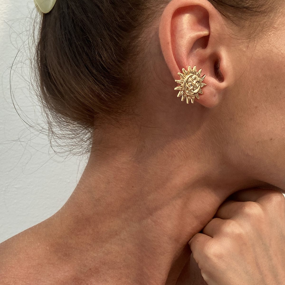 Trendy Gold Silver Plated Sun Ear Cuff Earring - ArtGalleryZen