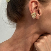 Thumbnail for Trendy Gold Silver Plated Sun Ear Cuff Earring - ArtGalleryZen