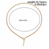 Thumbnail for Trendy Gold Silver Tone Snake Adjustable Necklace - ArtGalleryZen