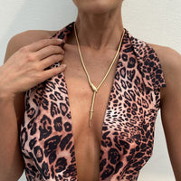 Thumbnail for Trendy Gold Silver Tone Snake Adjustable Necklace - ArtGalleryZen