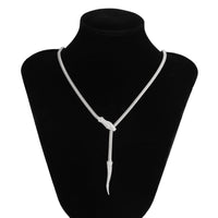 Thumbnail for Trendy Gold Silver Tone Snake Adjustable Necklace - ArtGalleryZen