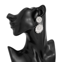 Thumbnail for Trendy Gold Silver Tone Sunflower Dangle Earrings - ArtGalleryZen